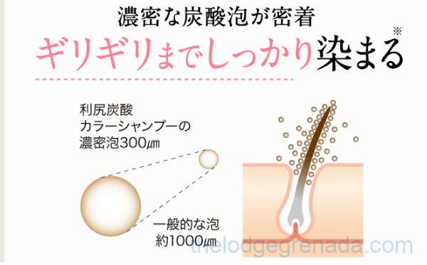 利尻炭酸カラーシャンプーは極小泡でしっかり染まる